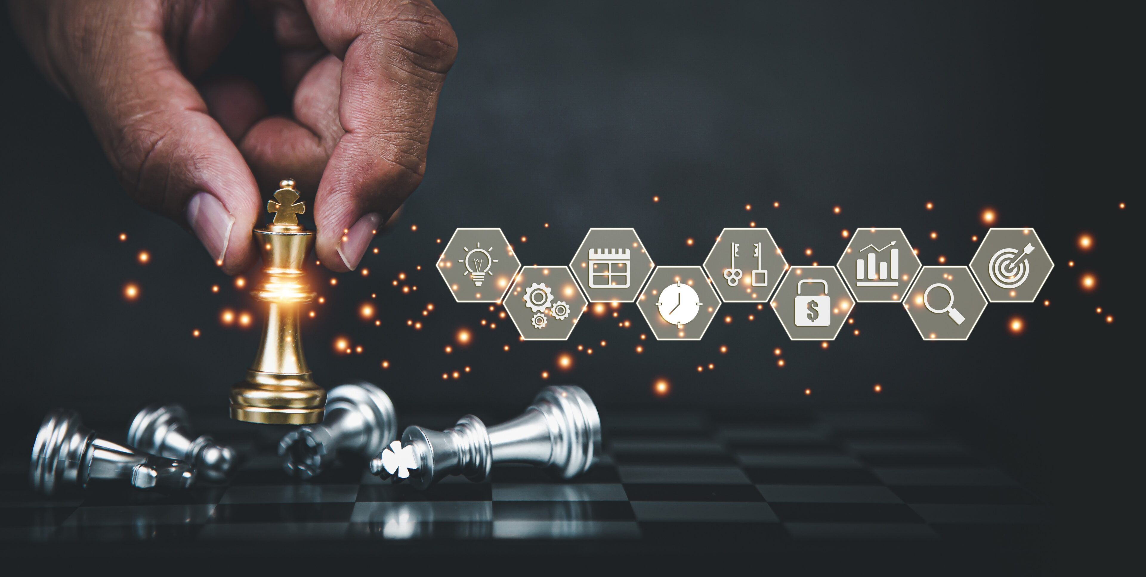 AdobeStock_611707339 Hand choose king chess fight concept of challenge or team player or business team and leadership strategy or strategic planning and human resources organization risk management.